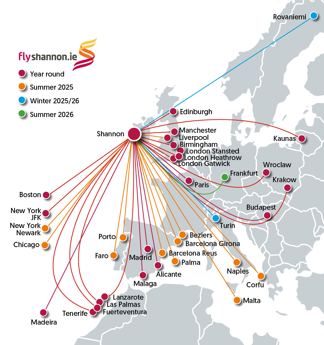 Fly Shannon Routes
